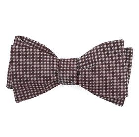 tight check pattern red bow tie
