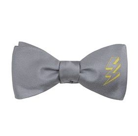 grey bow tie with lightning bolt
