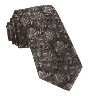 medium brown floral print tie