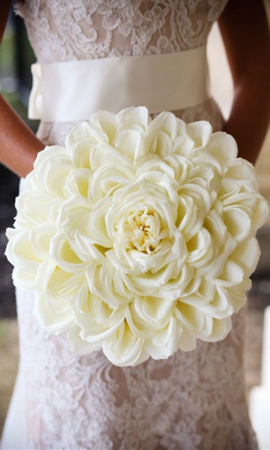large composite white flower bouquet