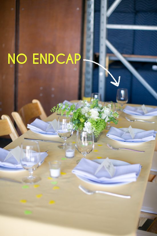 a rectangular table showing no endcap 