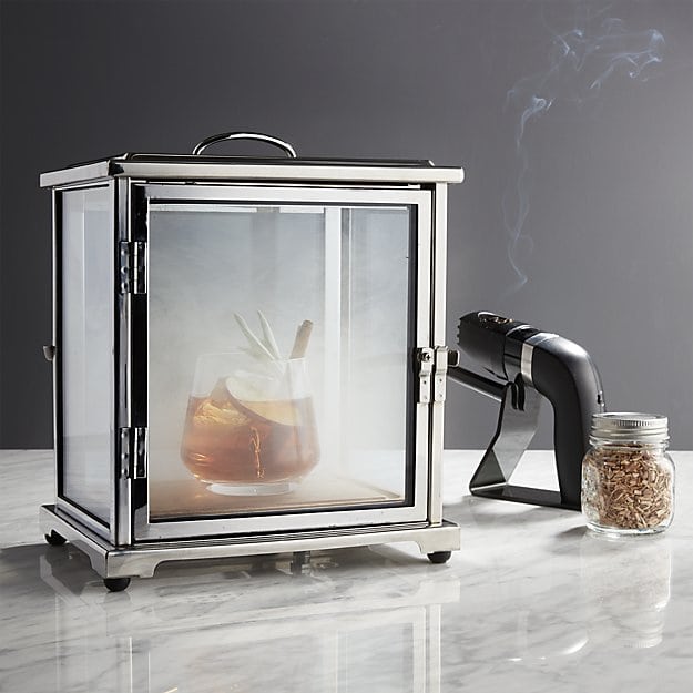 A glass box for smoking cocktails