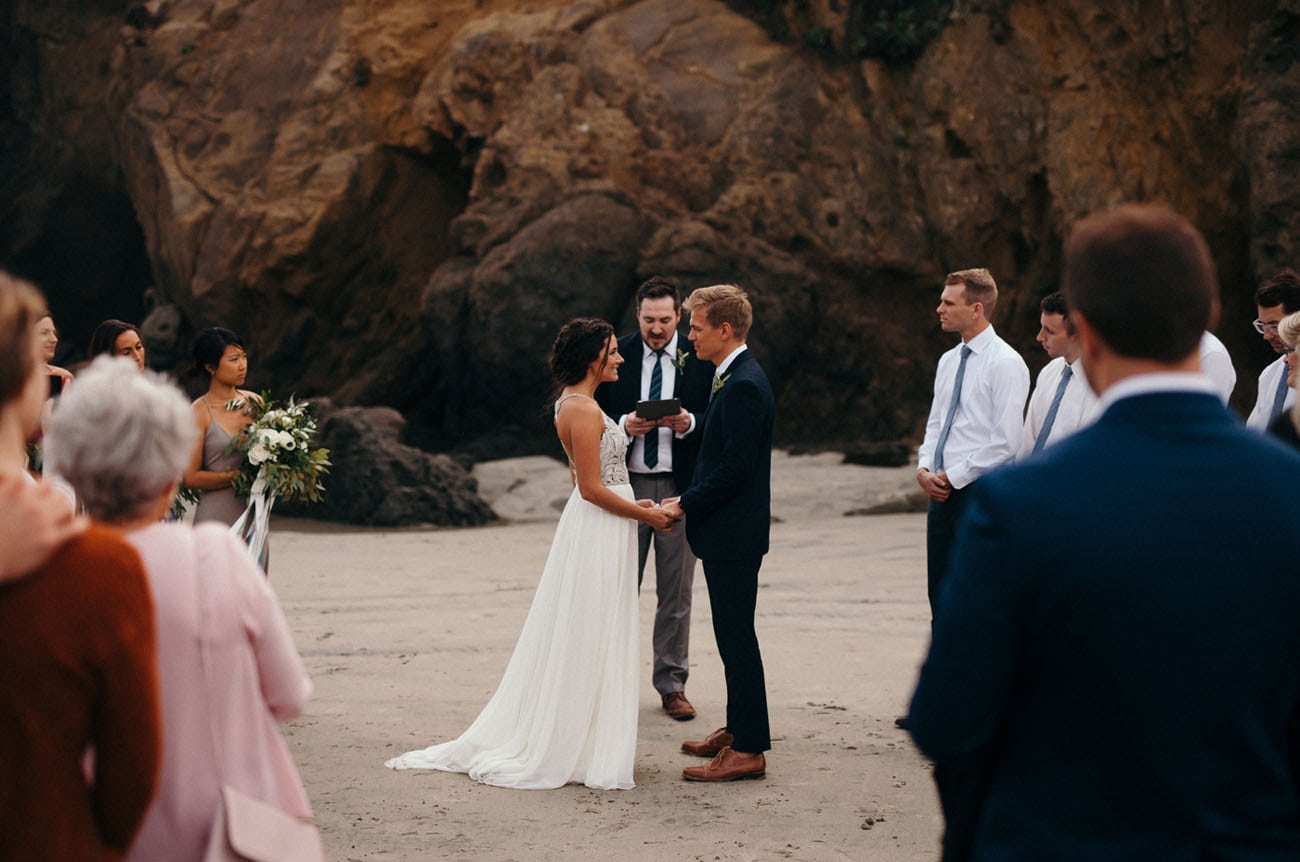 A wedding ceremony, at the beach.