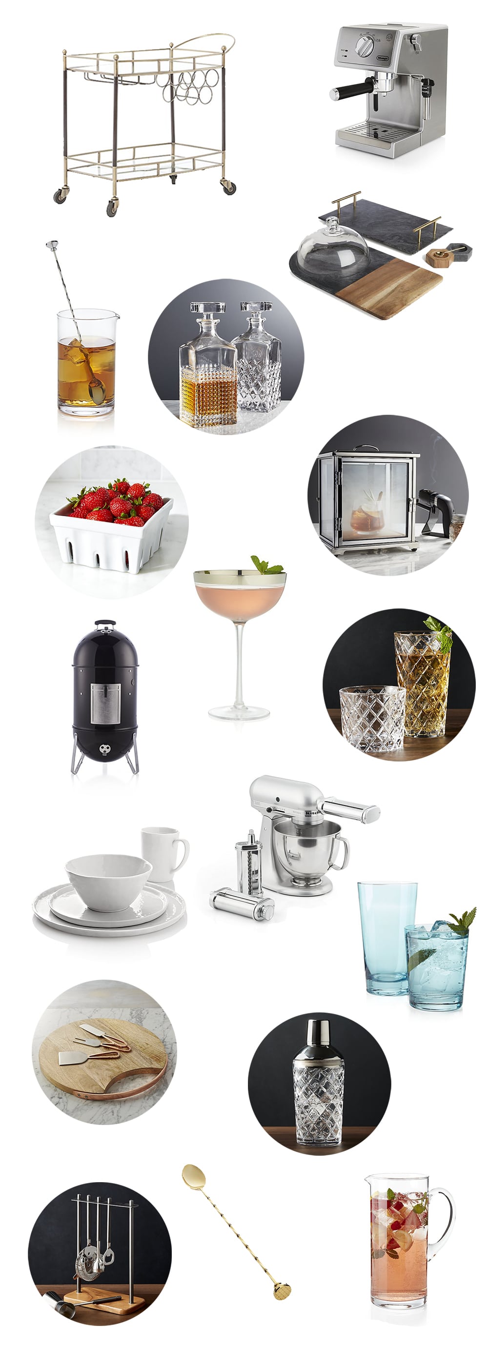 Various Bar Items for a Crate and Barrel Registry