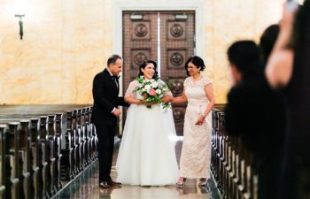 A bride and her parents end this wedding processional order