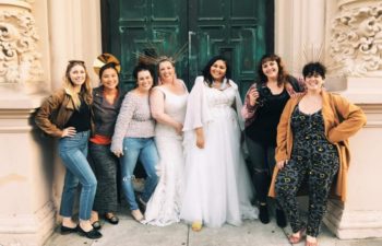 Lace & Liberty + APW Plus Sized Wedding Dress Shoot group photo