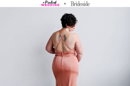 Brideside Aura Bridesmaid Dresses worn by a magnificent model
