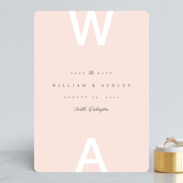 Initially Bold save the date from Minted
