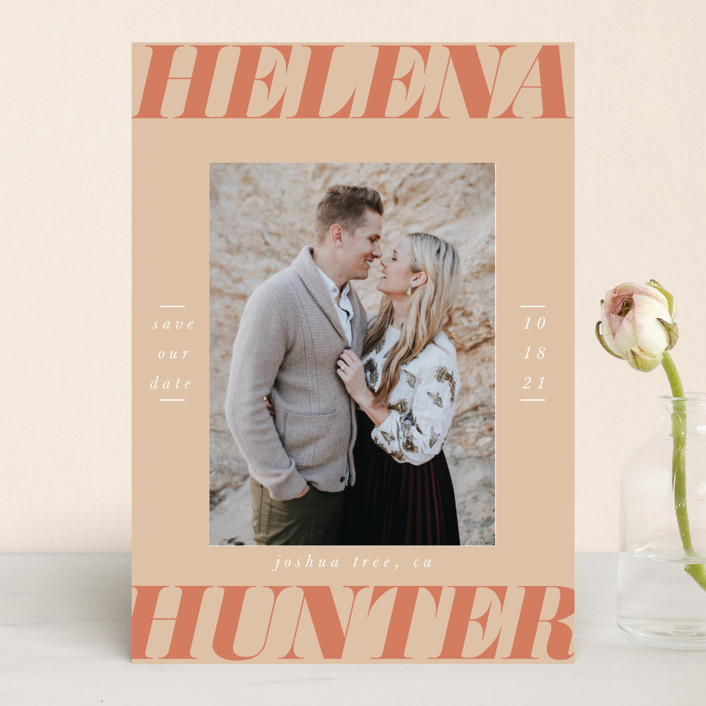 Terra Cotta save the date from Minted