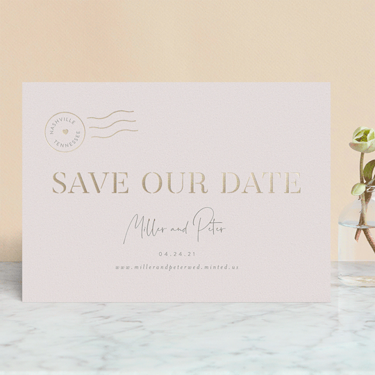 Photo of Postmark save the date from Minted