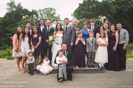 A large blended family portrait