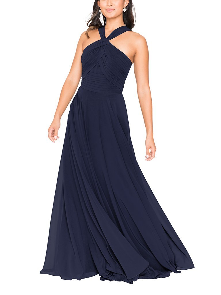 A woman wears The Shonda bridesmaid dress