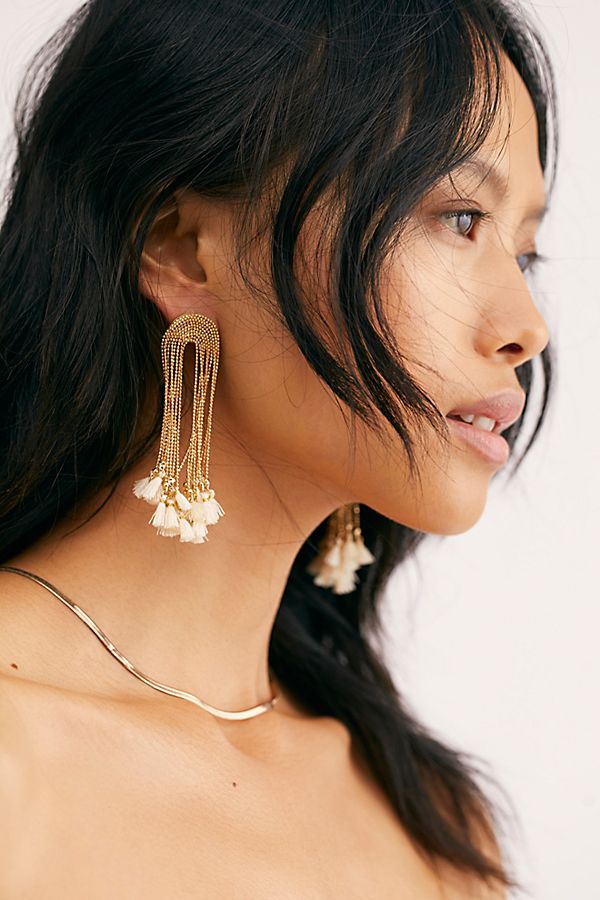 gold tassel earrings