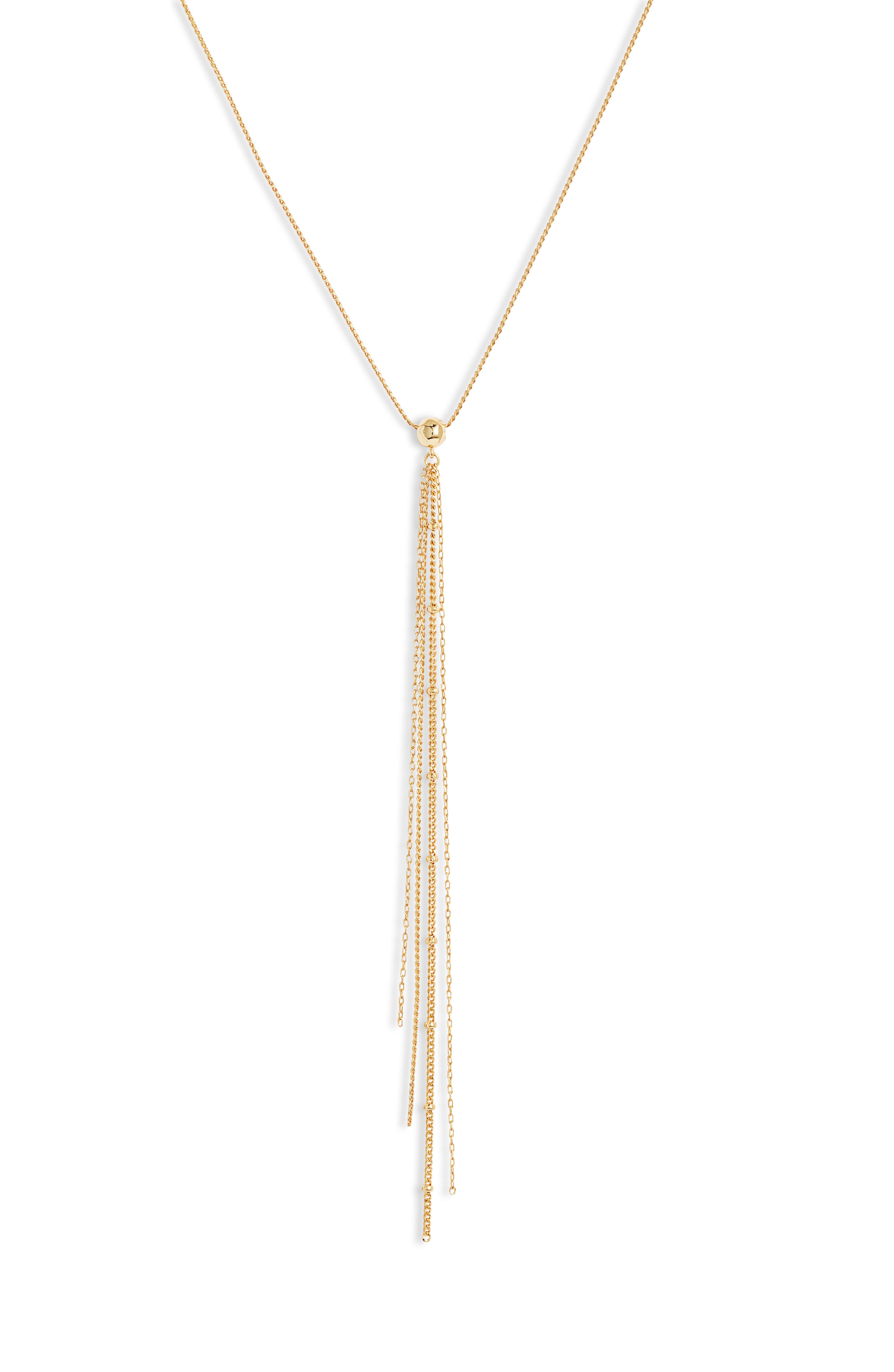 lariat gold chain necklace