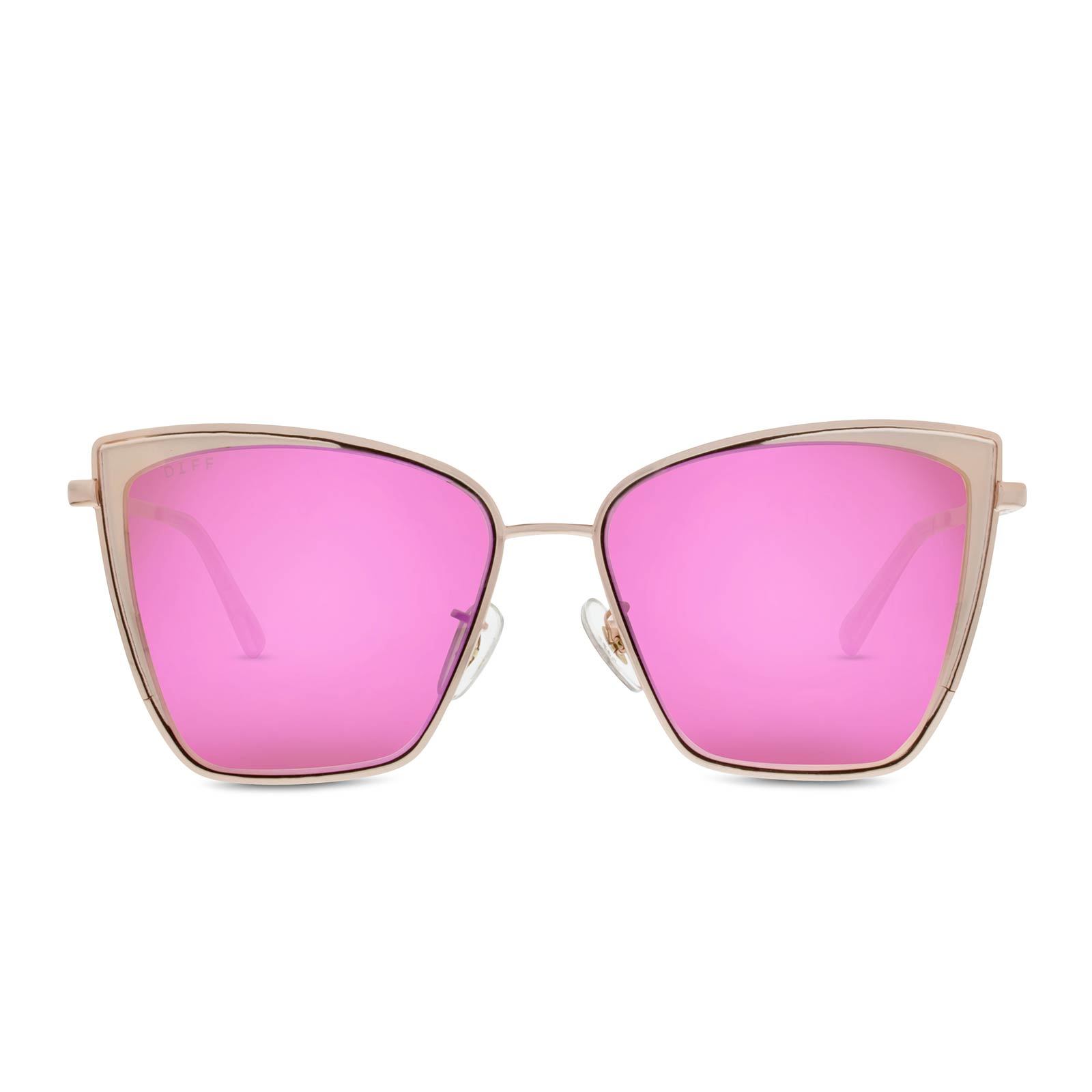Pink and gold cat eye-ish sunglasses