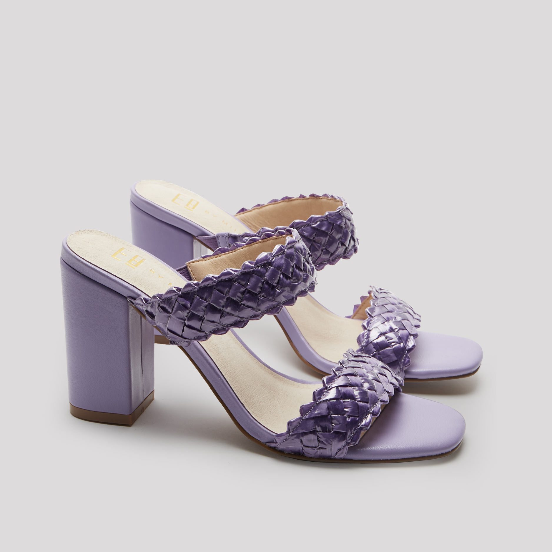 Lavender color platform shoes