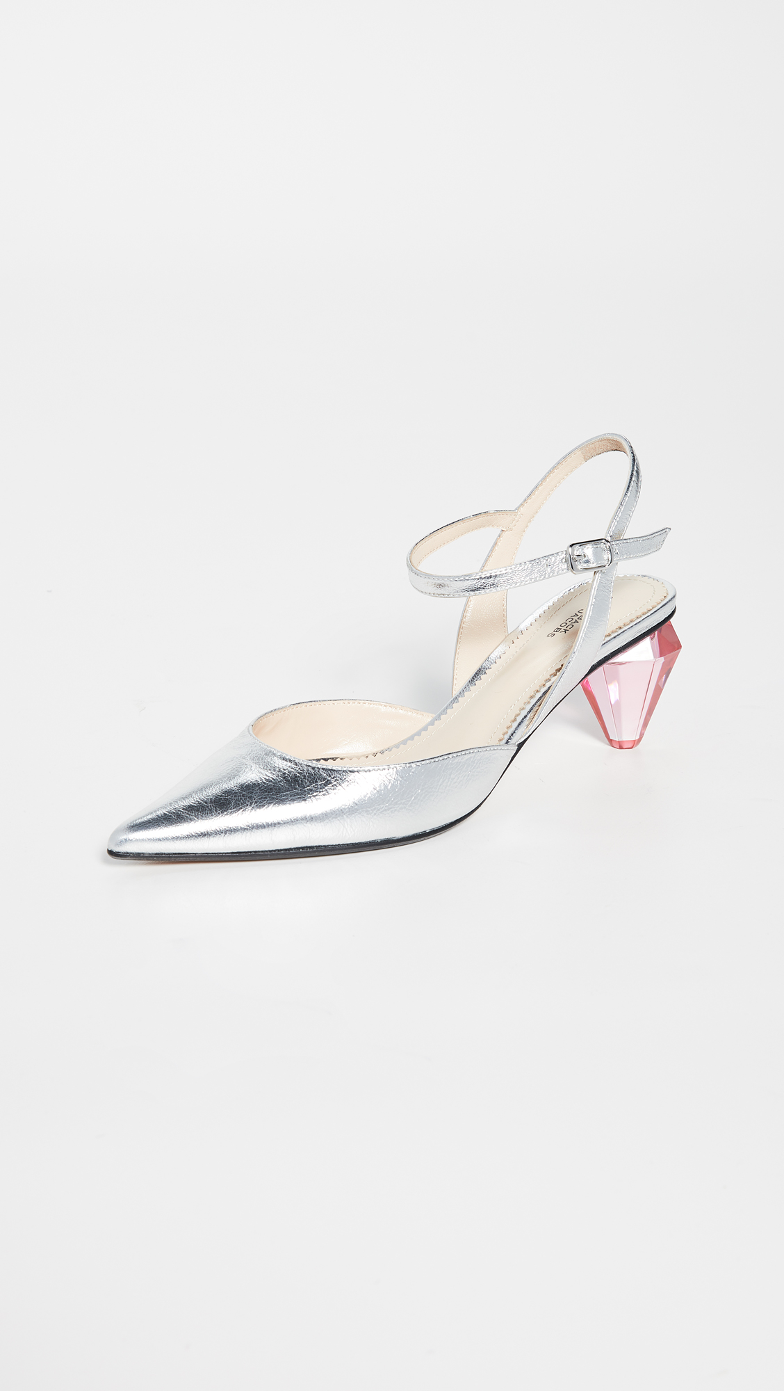 Shiny silver heel