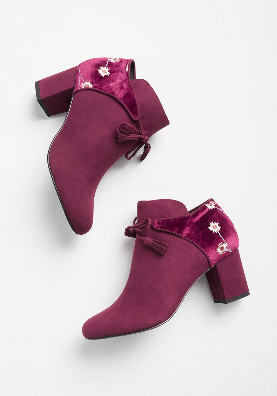 Suede ankle boots.