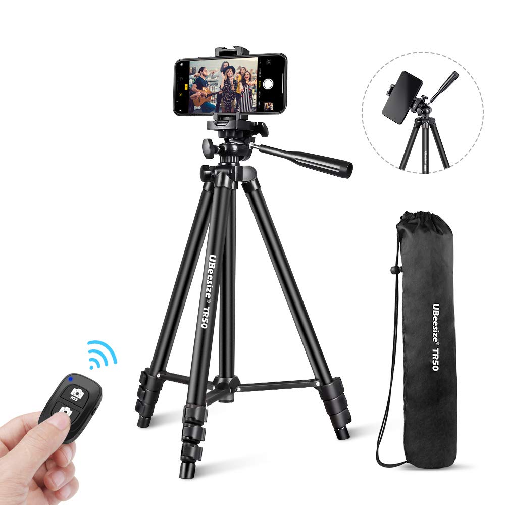 Cell phone tripod with a remote
