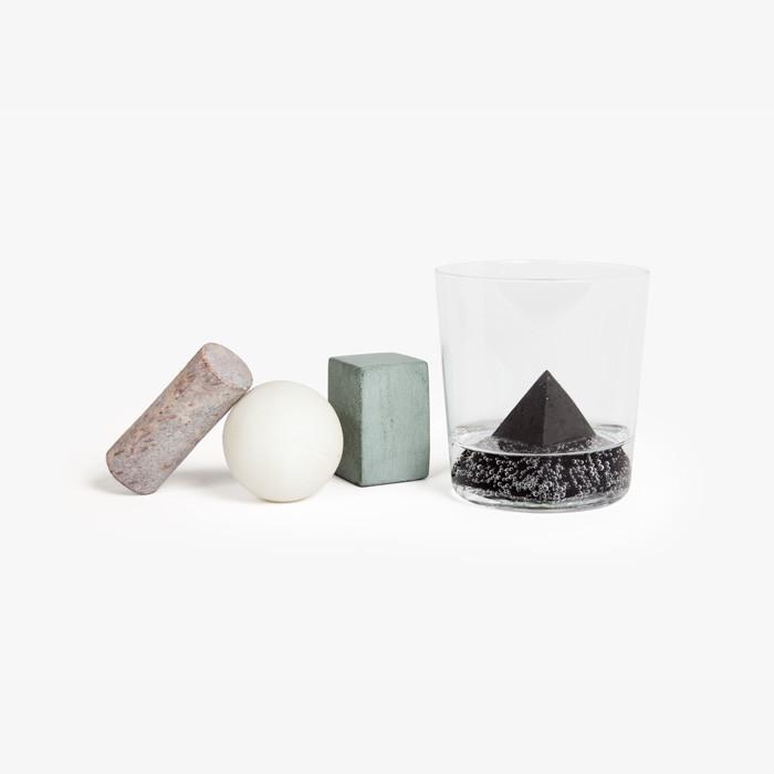 Various shaped rocks to be used as ice cubes.