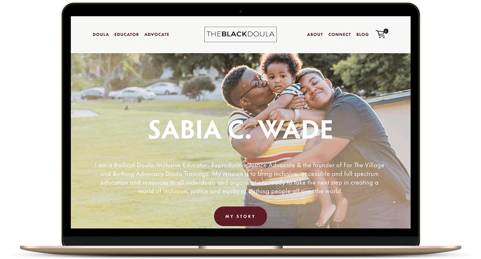 Animated gif of changing screens on the Black Doula website.