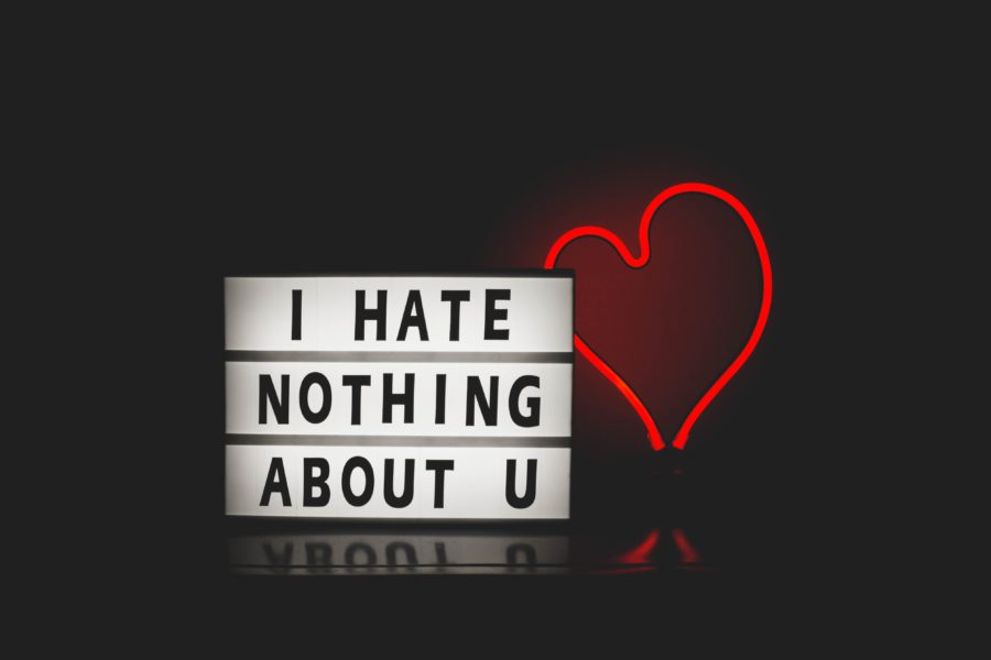 Sign saying "I hate nothing about you"