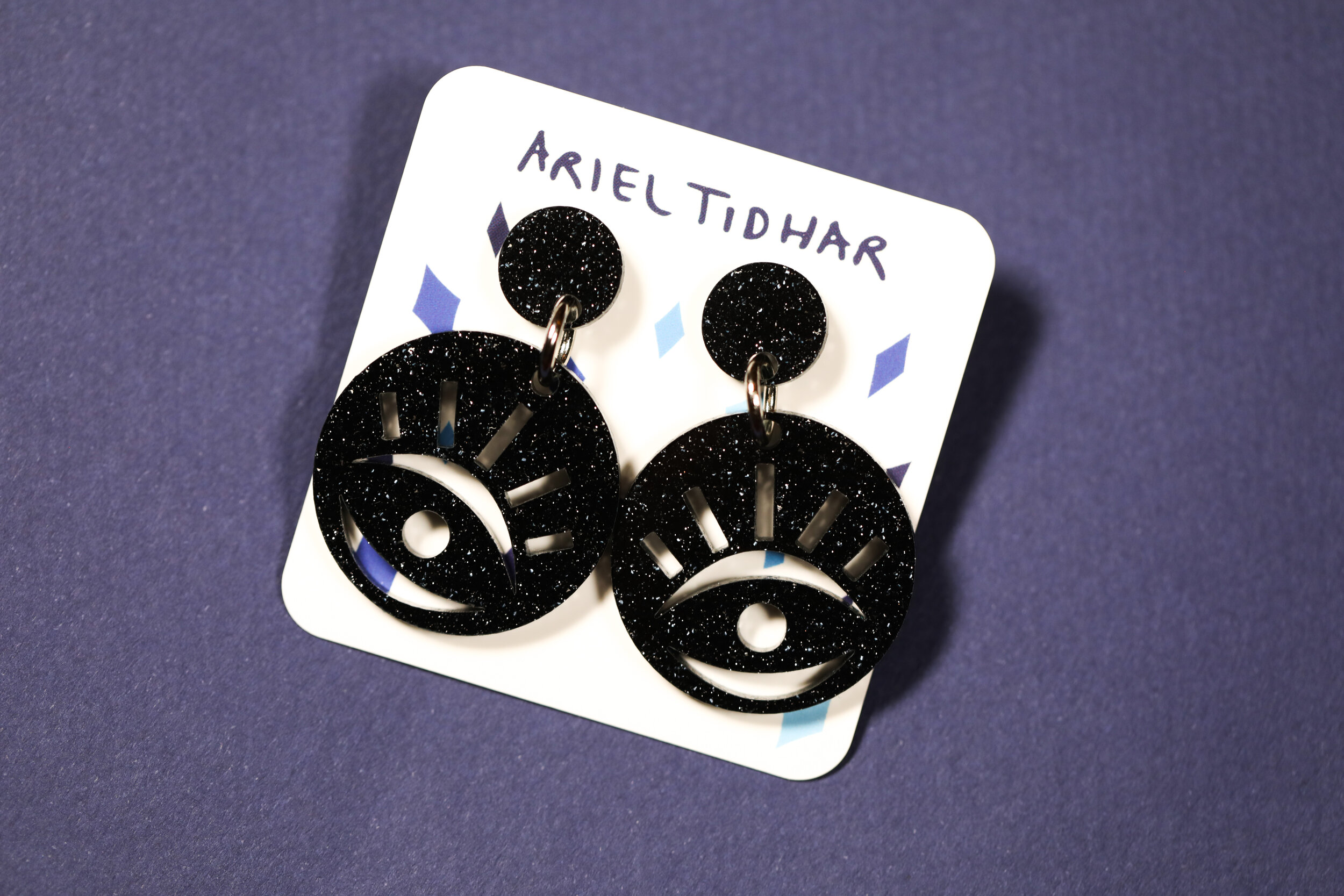 Black earrings by Ariel Tidhar