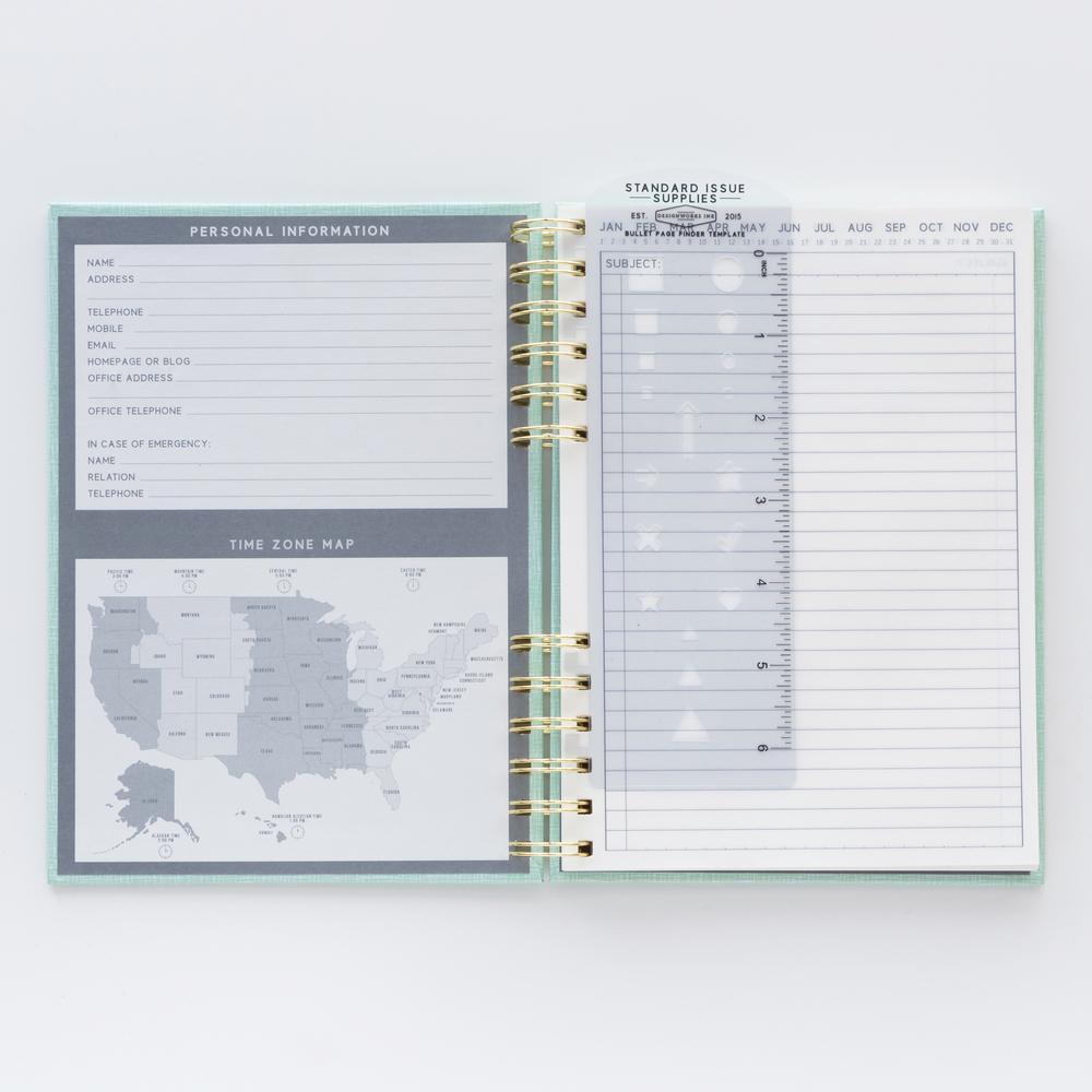 turquoise notebook to organize WFH days