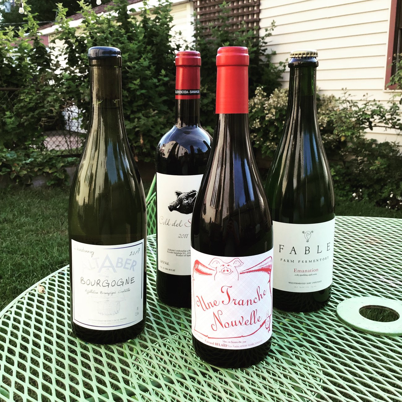 A selection of four wines.
