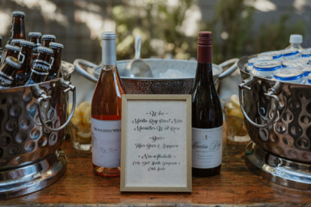 self serve bar at a wedding