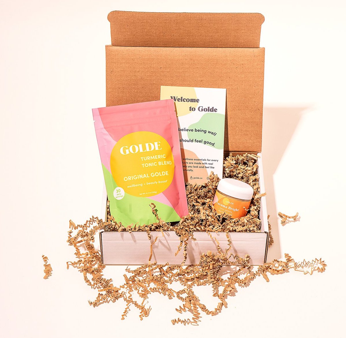 giftbox filled with GOLDE products