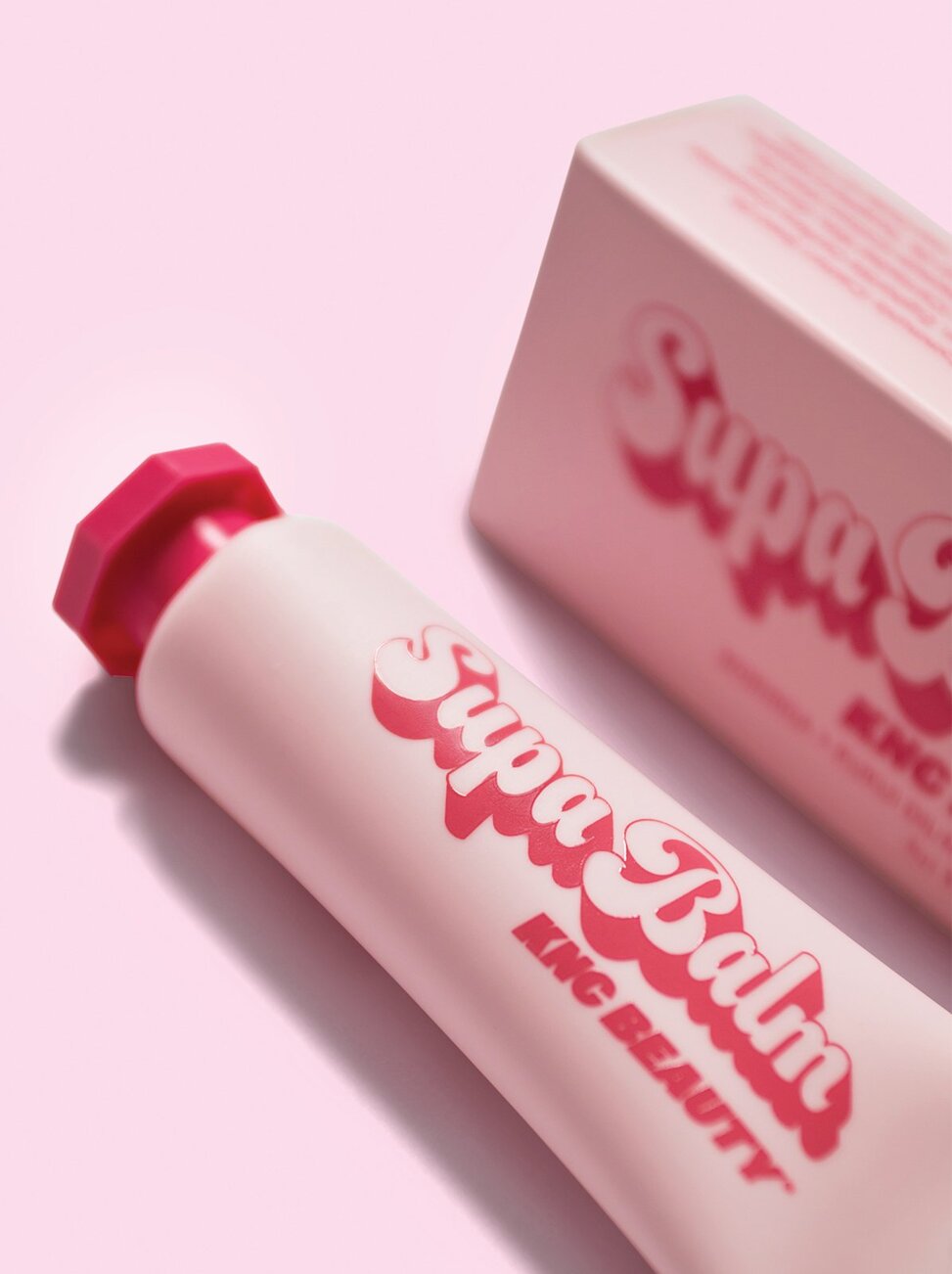 tube of SupaBalm on pink background