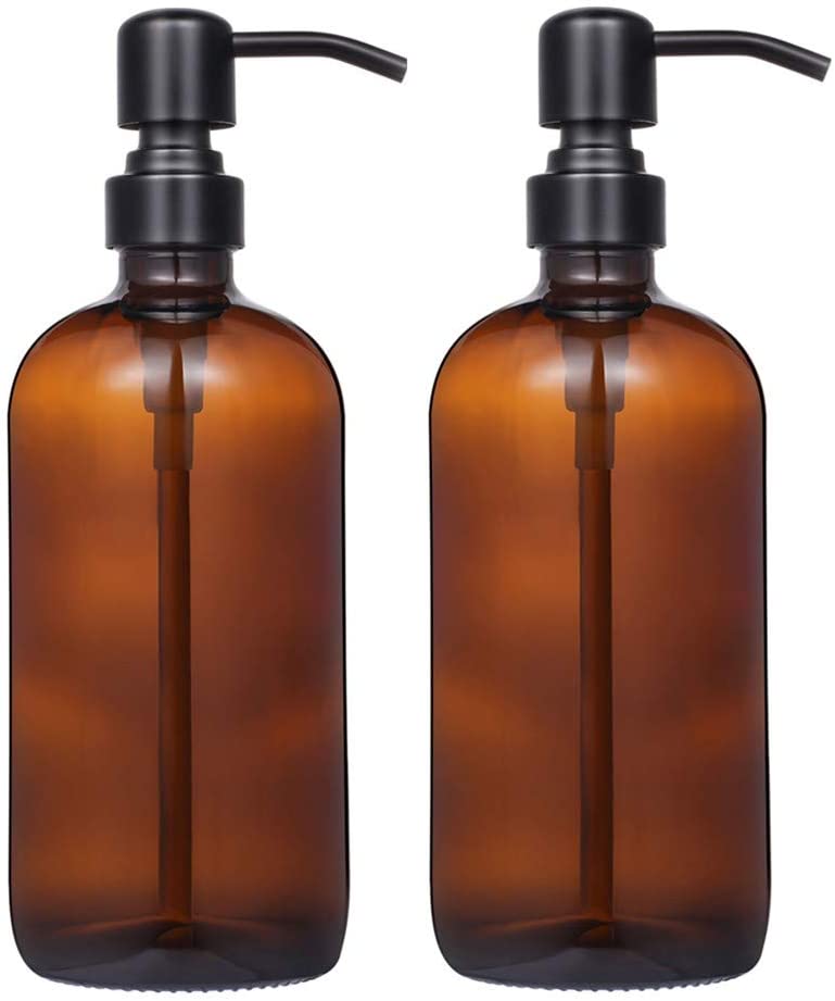 brown glass soap pumps for hand sanitizer