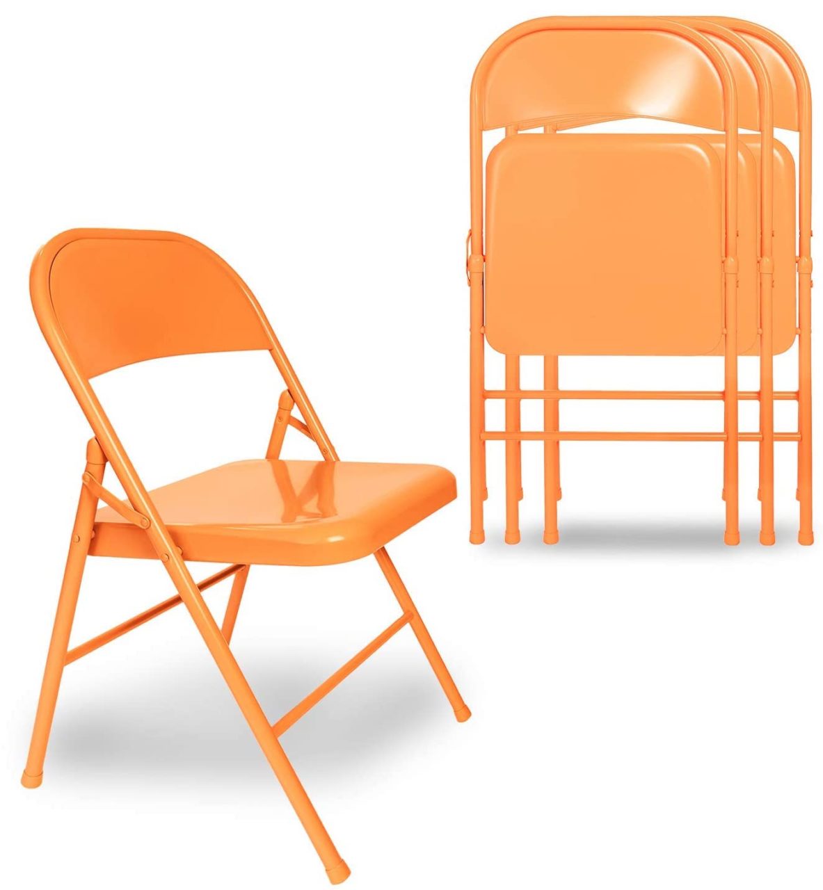 Orange folding chairs