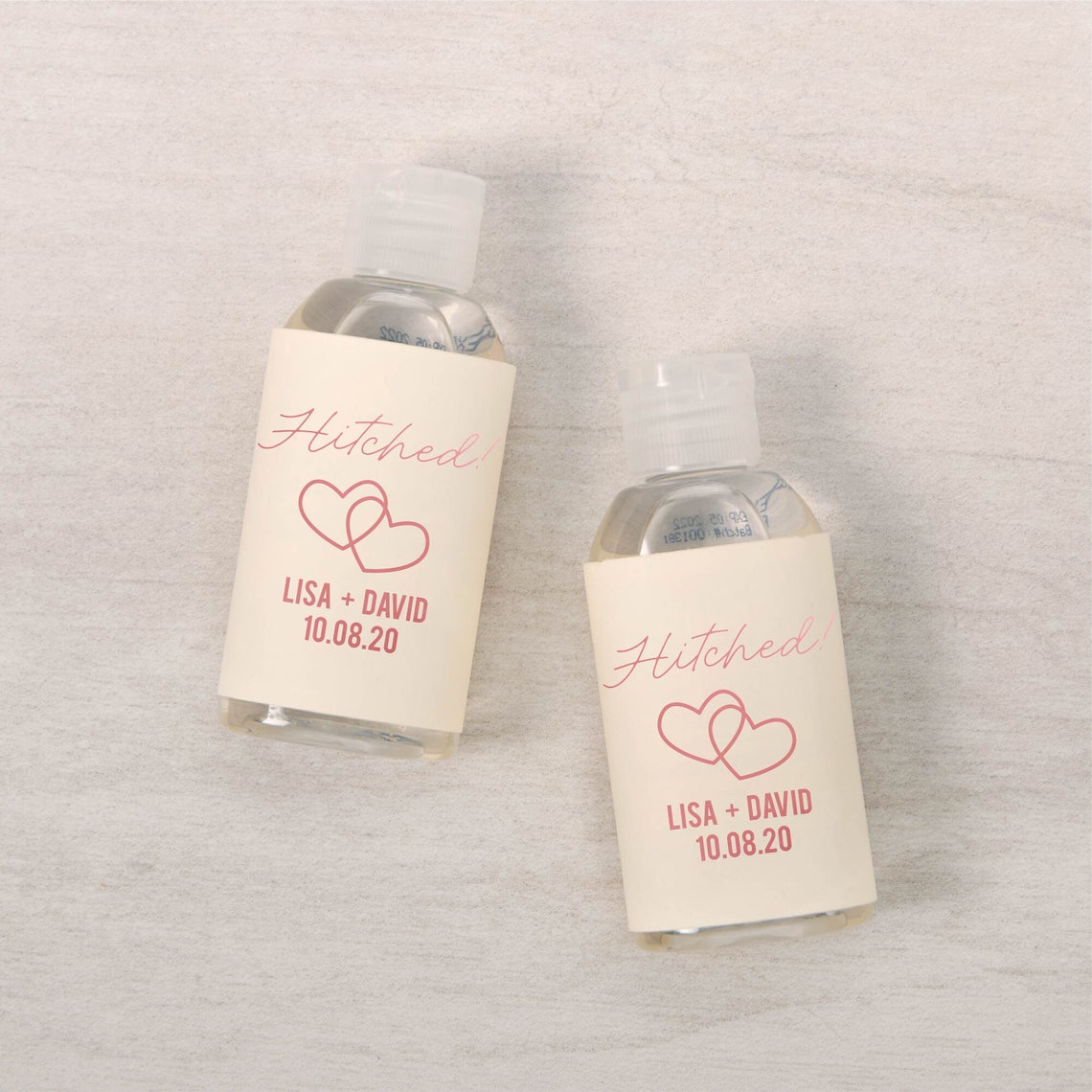 2020 fall wedding ideas include custom hand sanitizer bottles