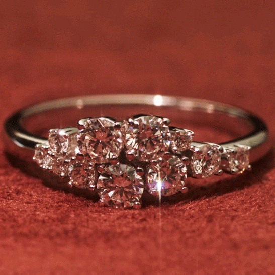 sparkling diamond cluster wedding ring