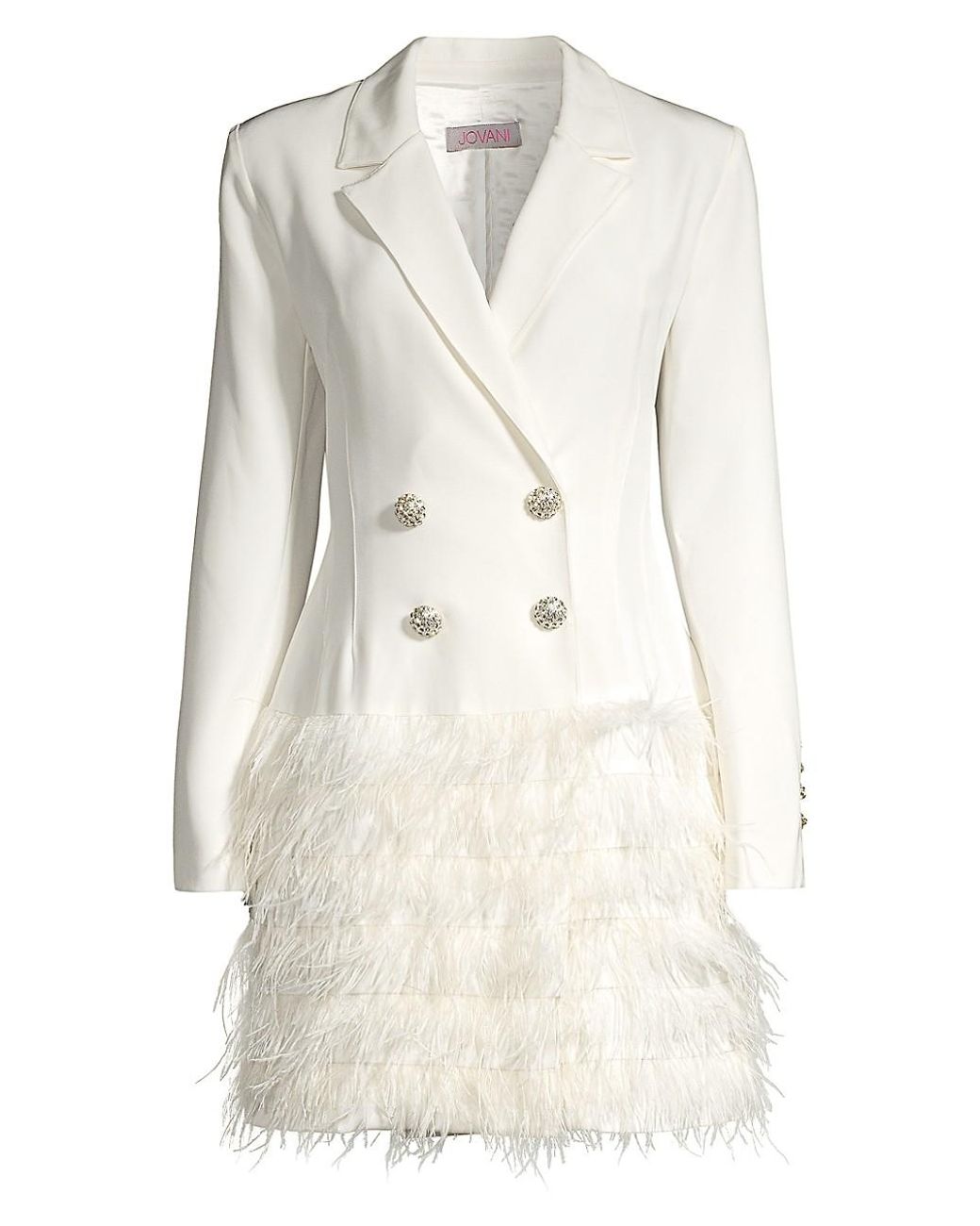 white feathered jacket