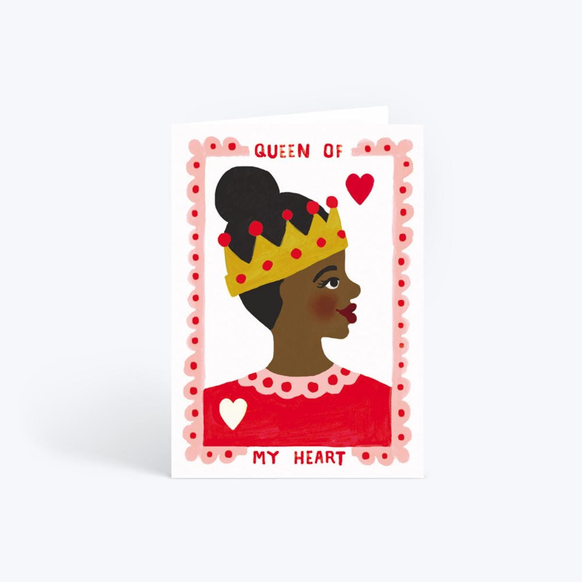 illustrated queen of hearts card