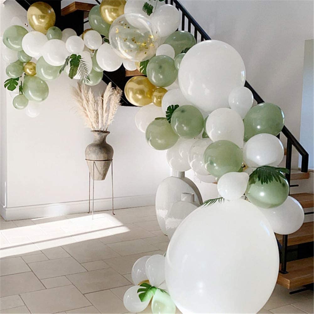 green and white balloon decoration