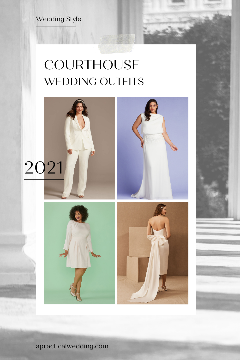 courthouse wedding outfits pinterest graphic
