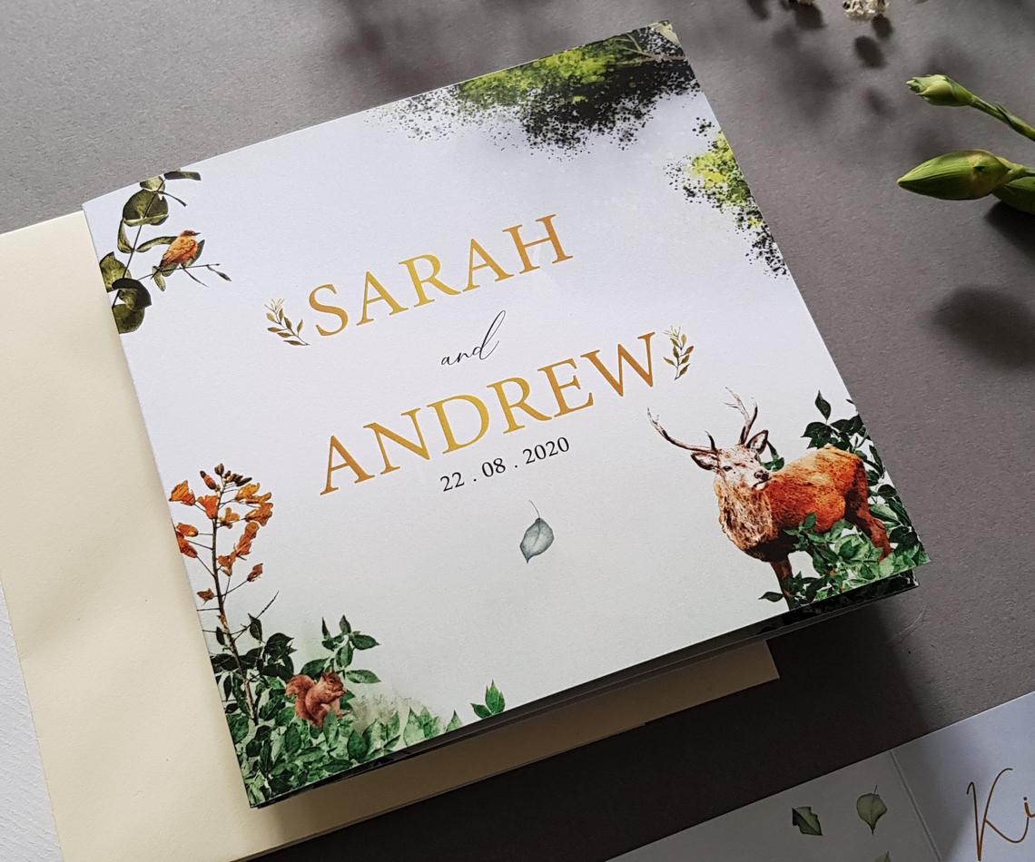forest themed wedding invitation