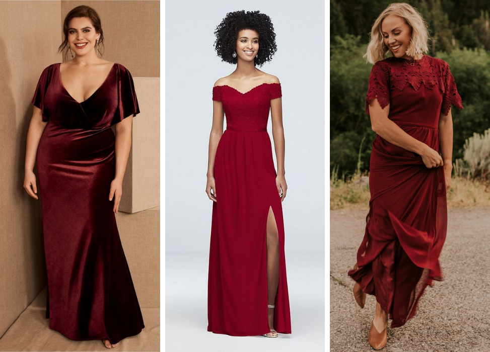 red stylish bridesmaid dresses