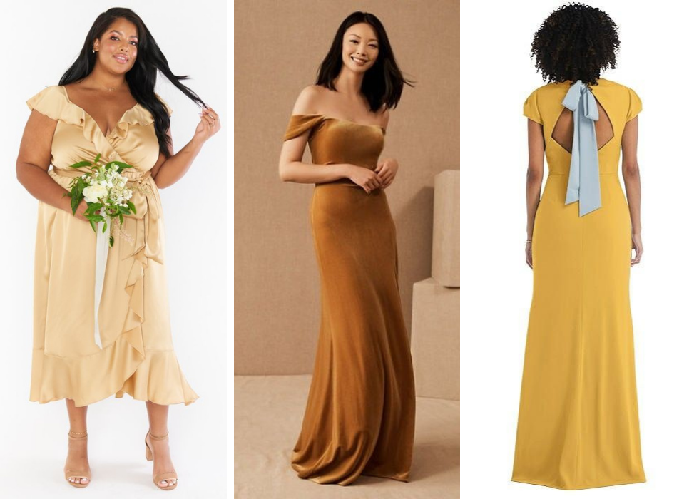 yellow bridal party dresses