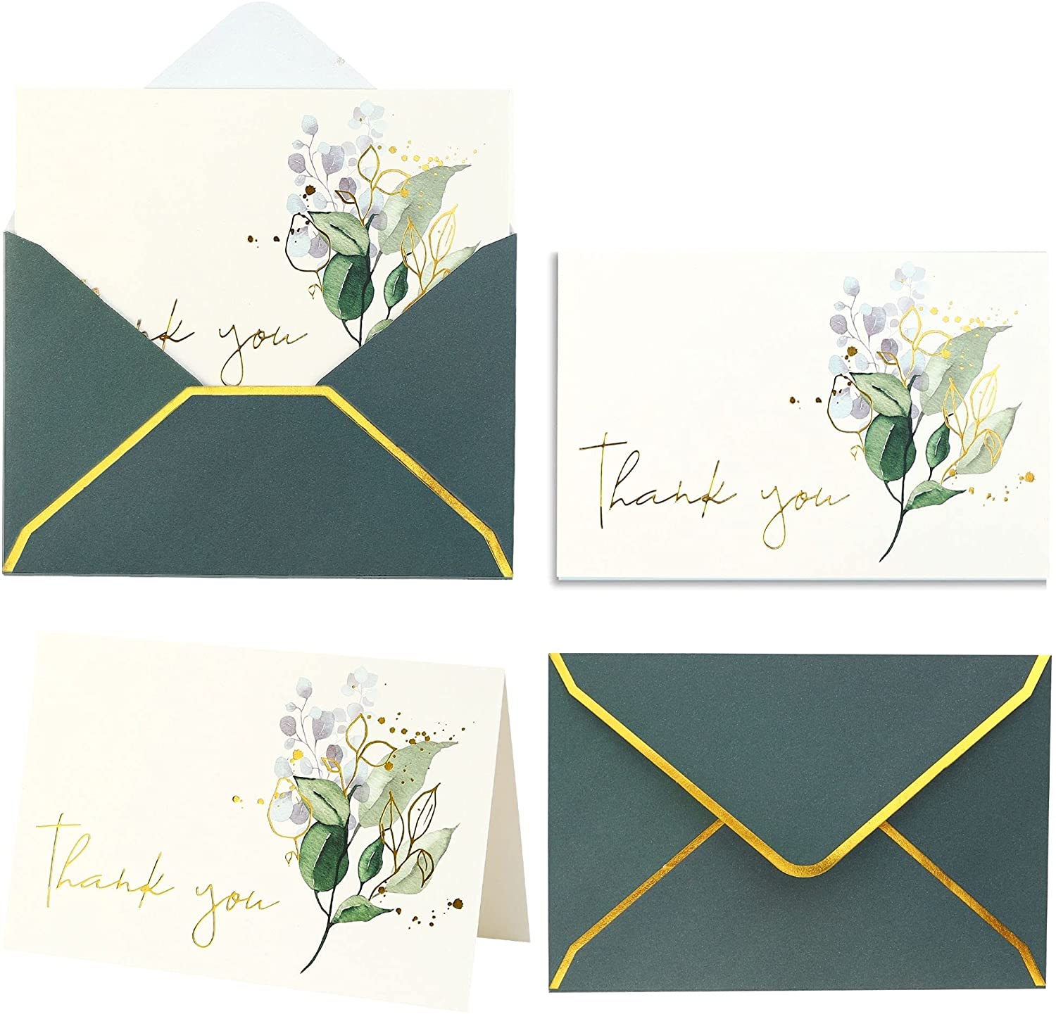 green floral card set