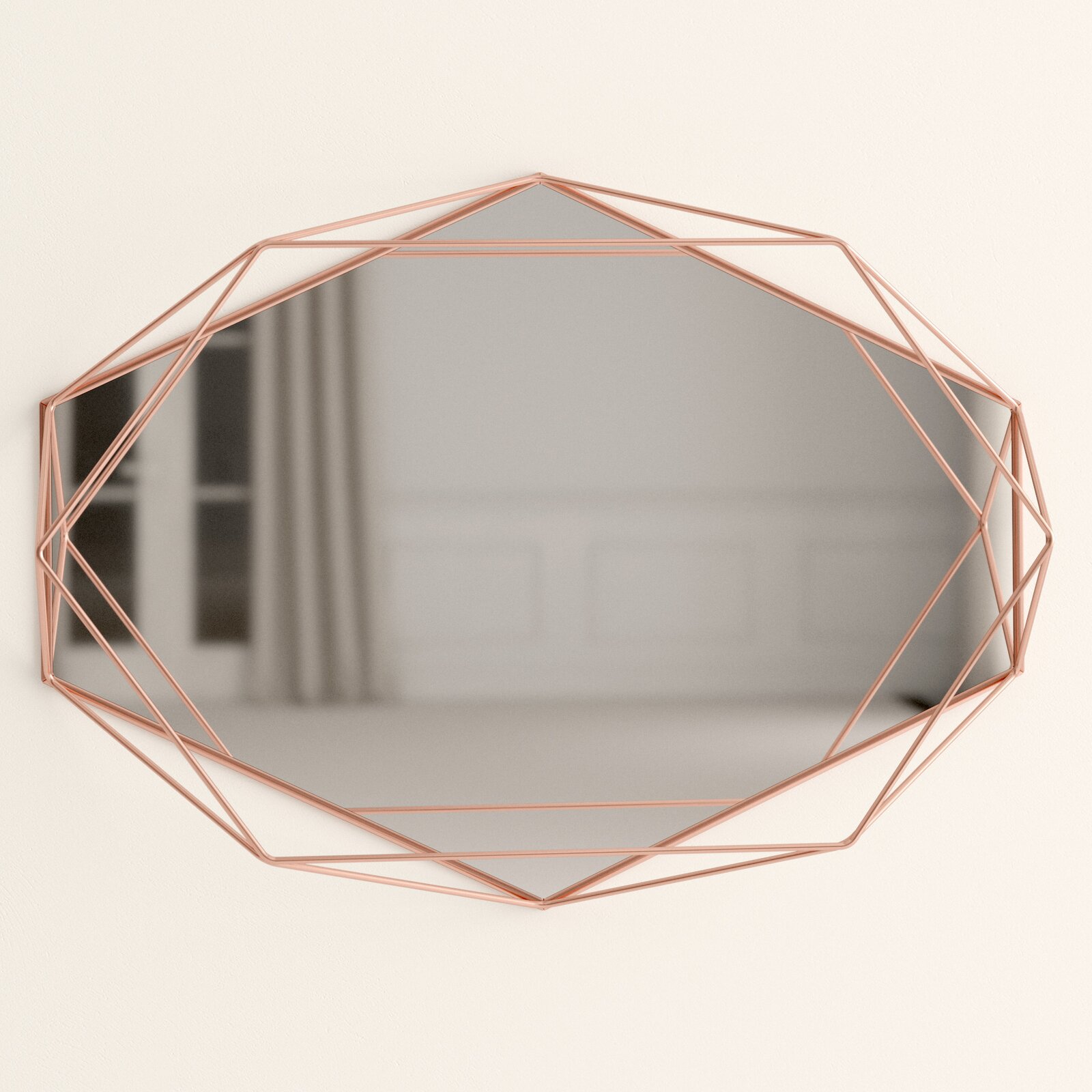 geometric copper mirror