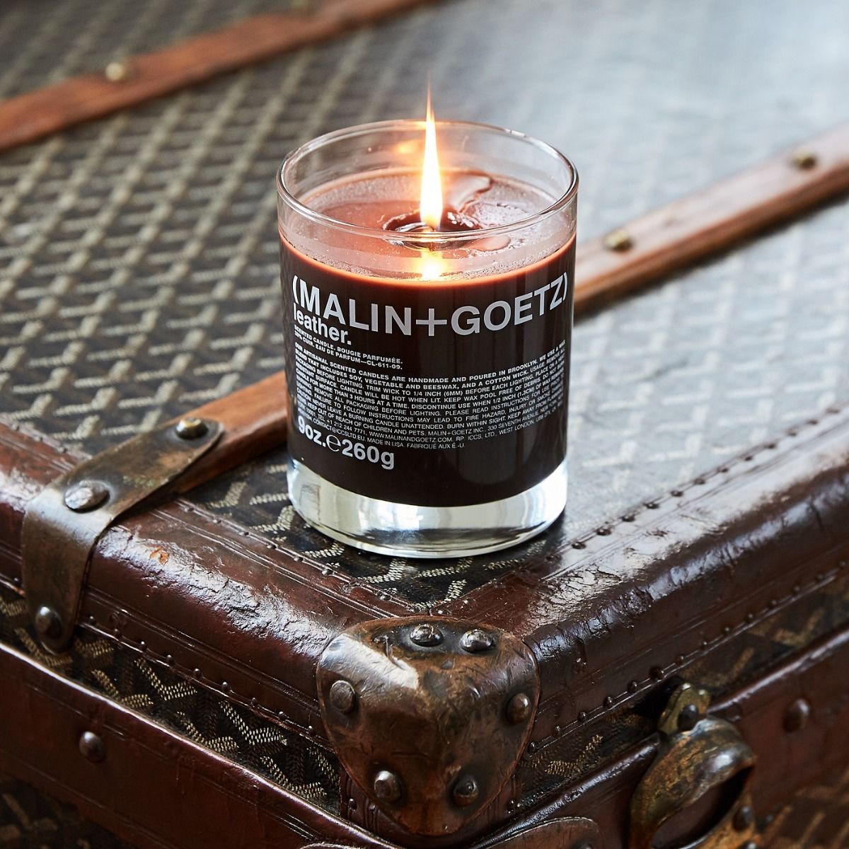 leather scented candle