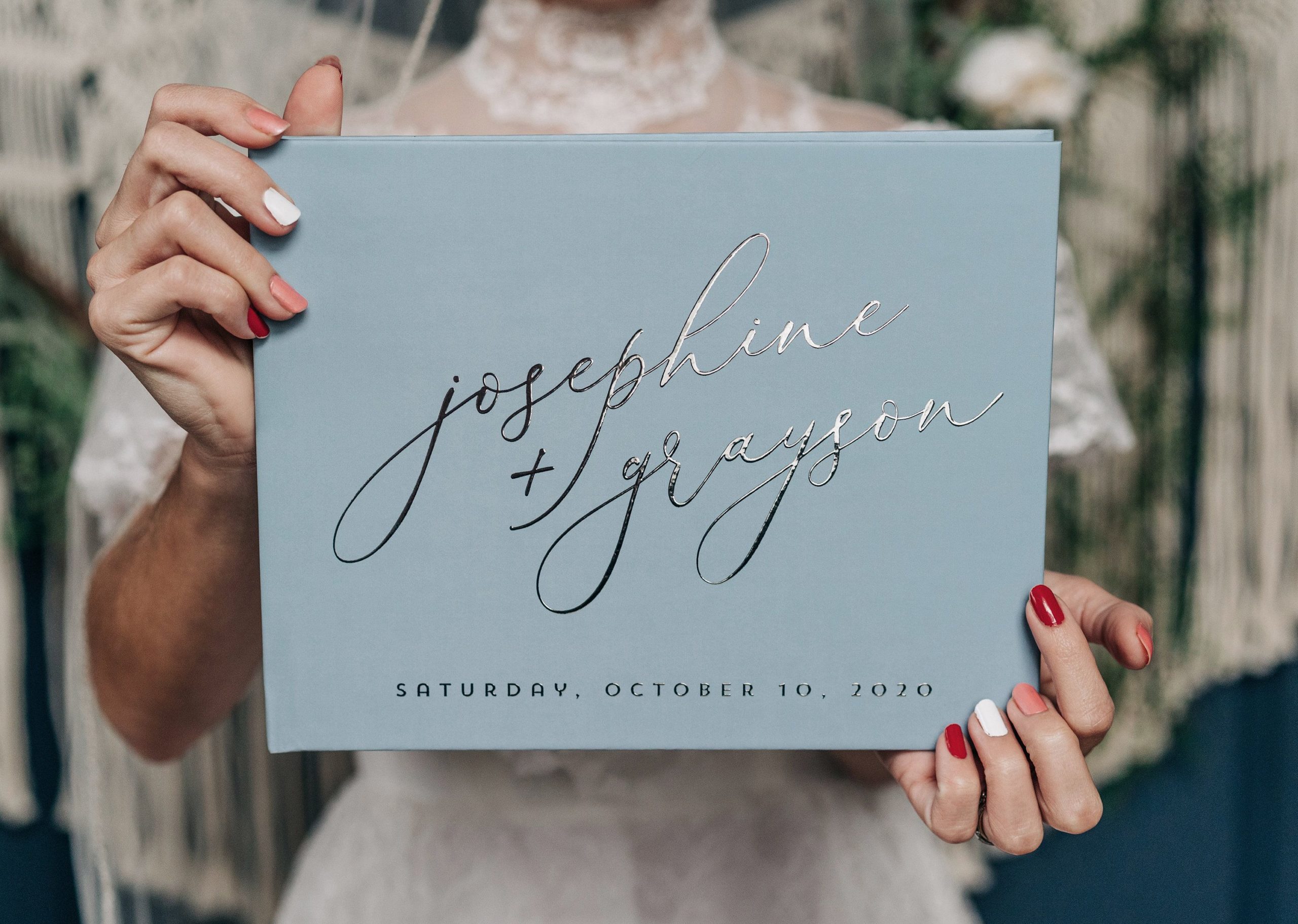 dusty blue guestbook