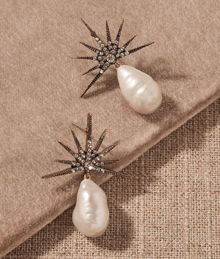 art deco pearl earrings